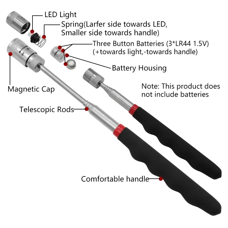 Pen Holder Magnetic - LED 빛을 가진 텔레스코픽 자석 펜