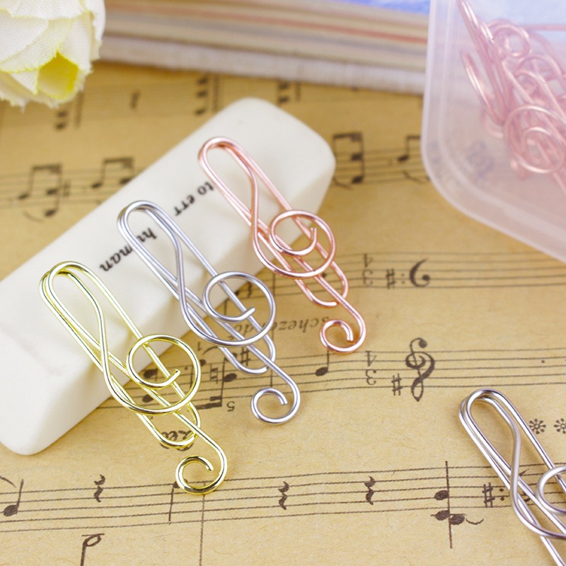 10 개/상자 음악 참고 모양의 종이 클립 사무실 편지 - Tech Office Accessories 리뷰 및 가격