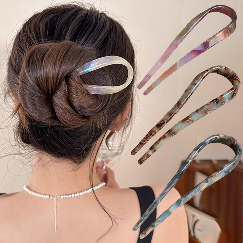 U 자형 헤어 스틱 아세테이트 아크릴 헤어 포크 헤어  - Tech Accessories Women 리뷰 및 가격