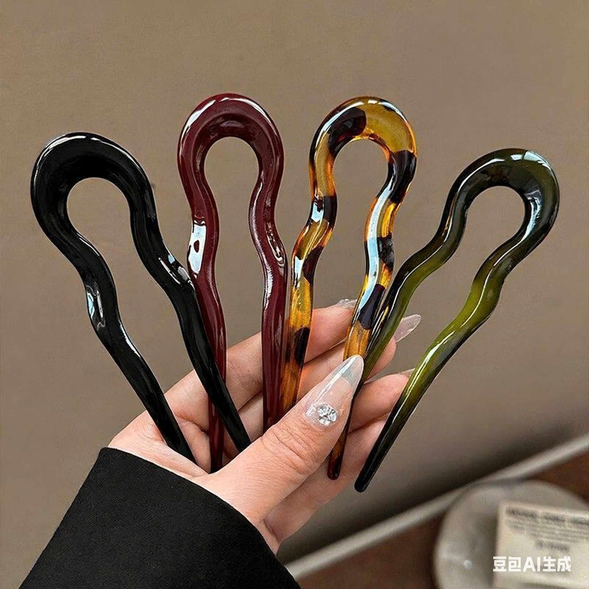 여성용 우아한 아크릴 U자형 머리핀, 머리 뒤쪽용 머리 - Tech Accessories Women 리뷰 및 가격