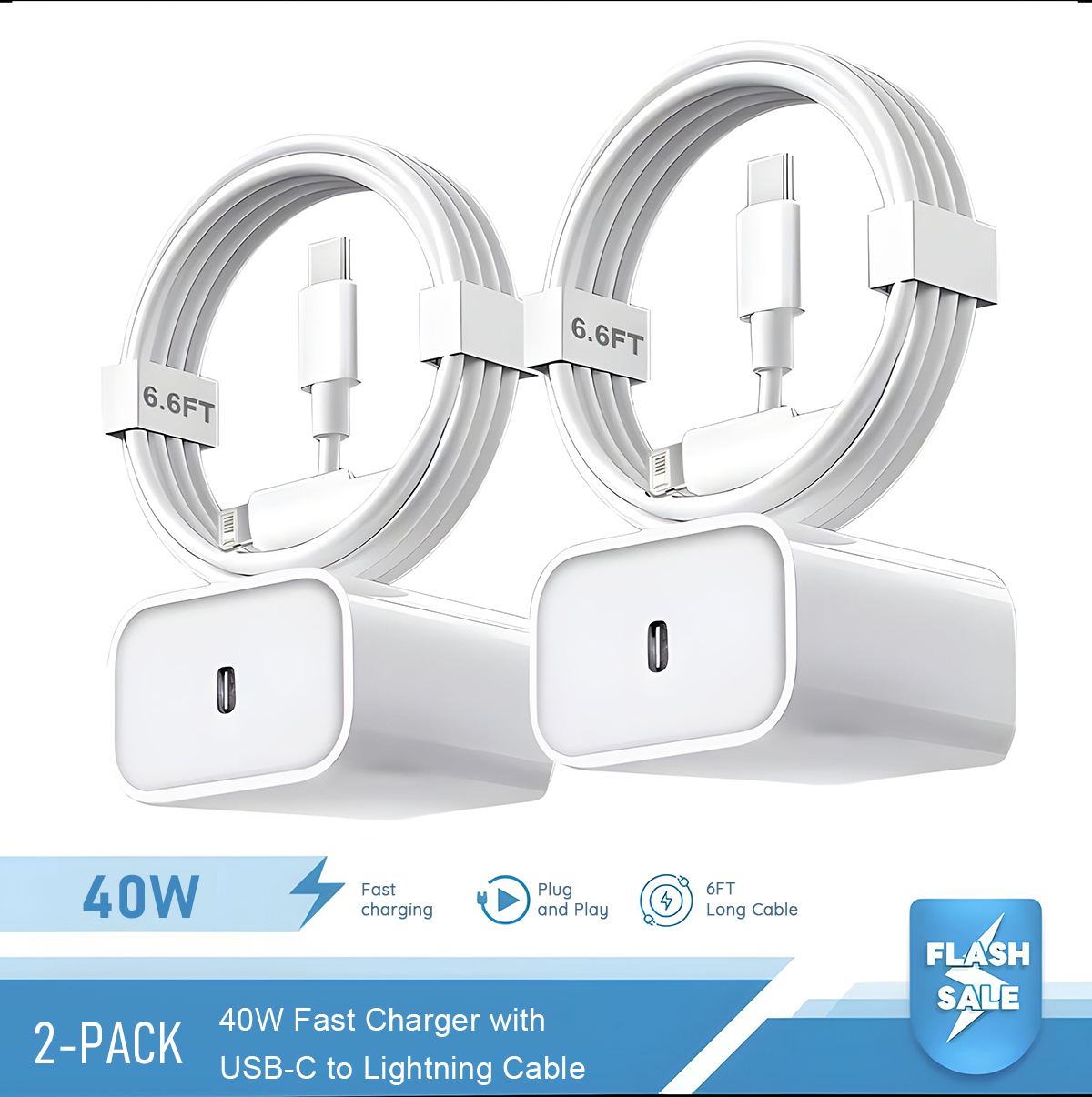 2-4세트 40W 고속 충전기 아이폰 14 13 12  - Tech Accessories Apple 리뷰 및 가격